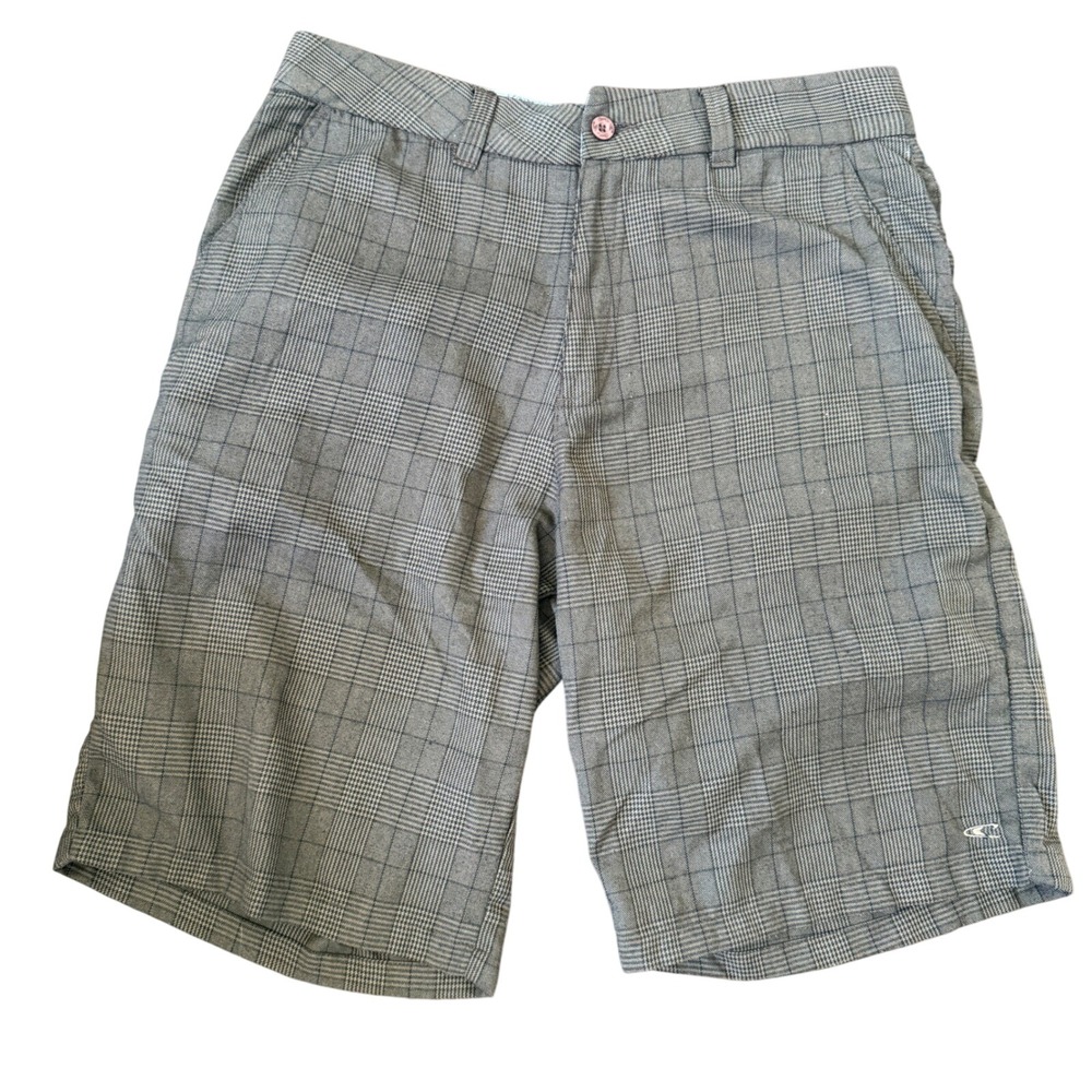 O'Neill Bainbridge Men's Shorts 34 Brown Plaid Flat Front Casual Skate Surfwear